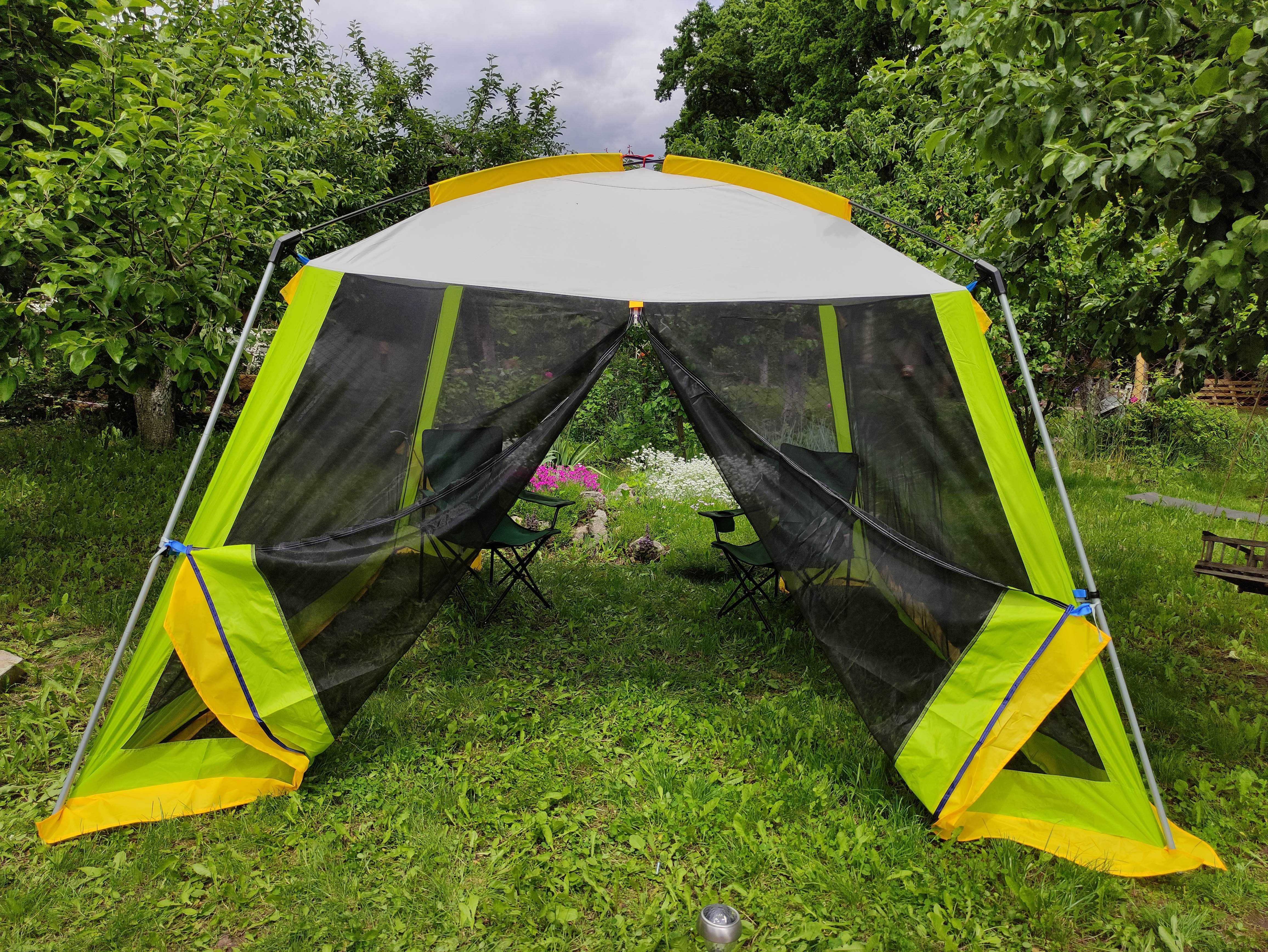 Восьмиместная палатка шатер тент 3х3х2м стойки сталь waterproof 3000mm