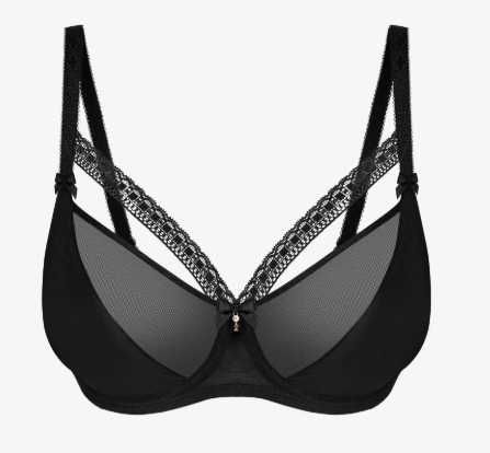 czarny biustonosz Charade Change Lingerie Ibi full support mesh shaper