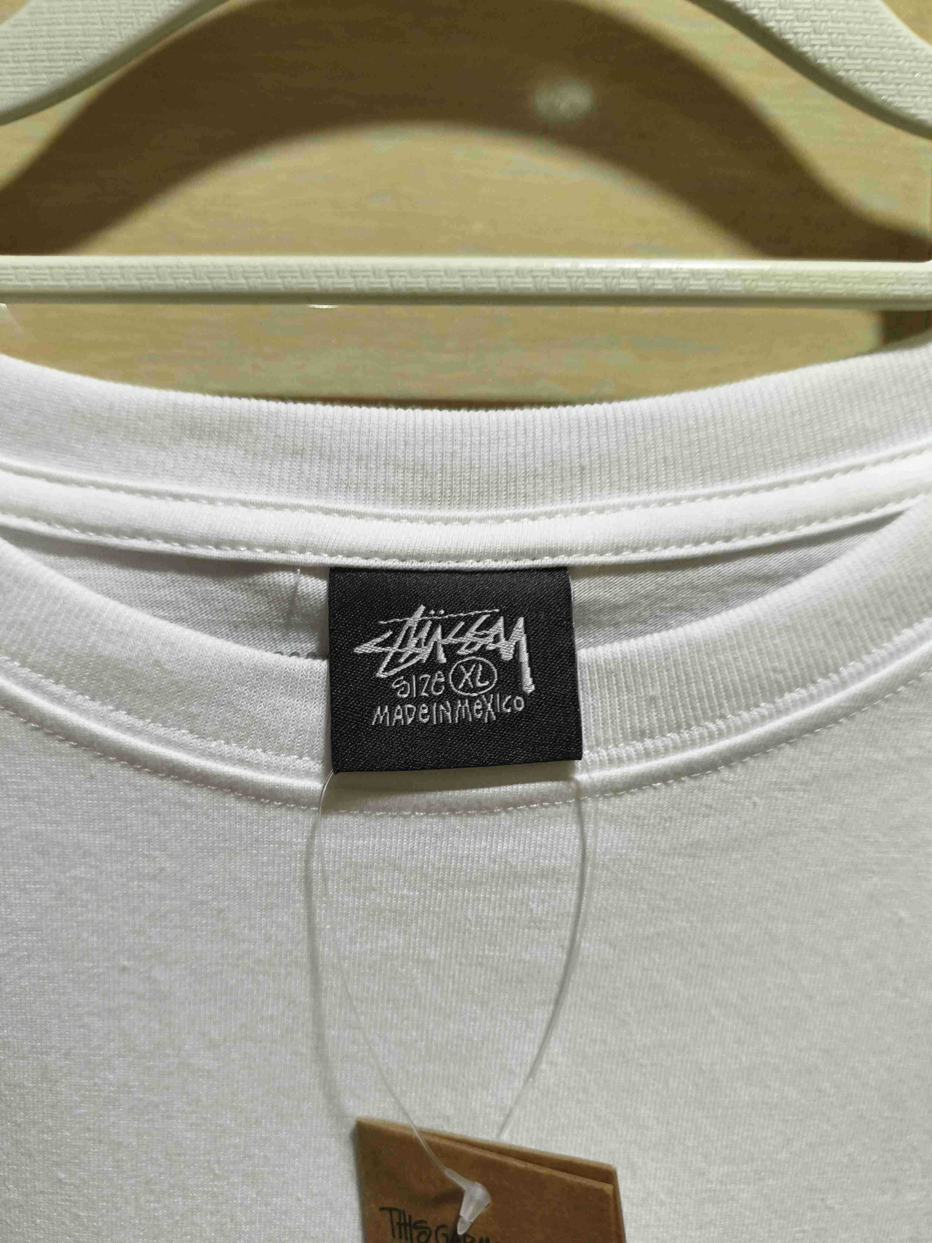 Stussy Męska Biała Koszulka z Nadrukiem Rozmiar XL