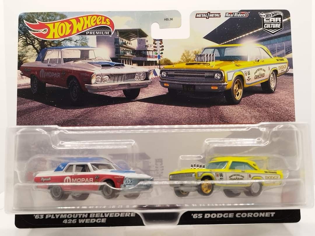 Hot Wheels Premium 2-Pack McLaren ou Plymouth ou Dodge