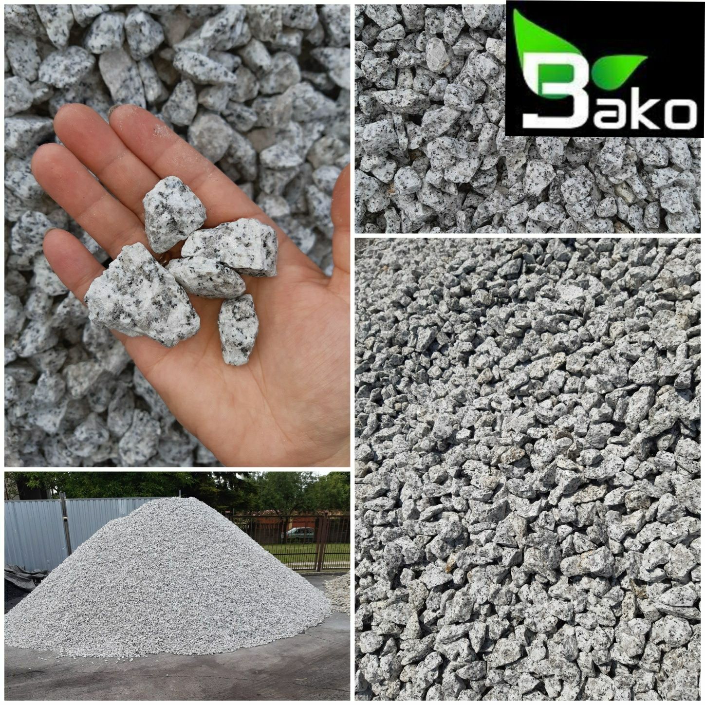 Grys granitowy, dalmatyńczyk, kruszywo ozdobne z dostawą do domu. R-m