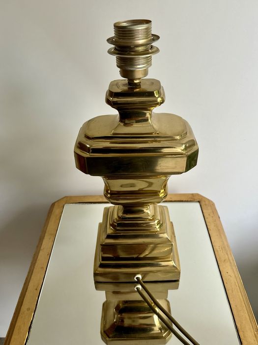 Piękna Duża Mosiężna Włoska Lampa 1950rok Ciężki Lity Mosiądz Unikat