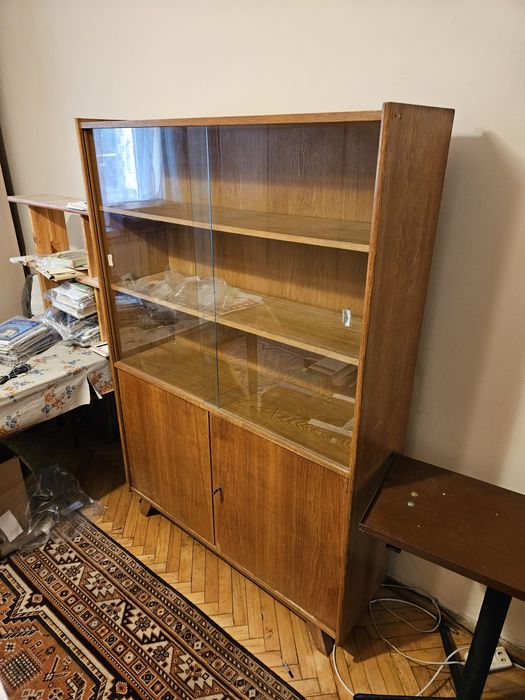 Biblioteczka witryna drewniana retro