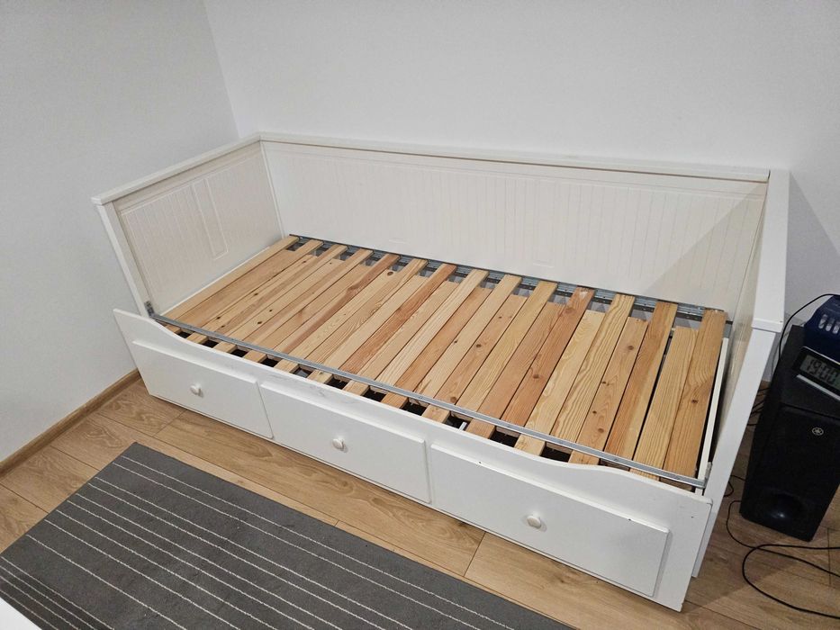 HEMNES, łóżko, biały, 80x200 cm