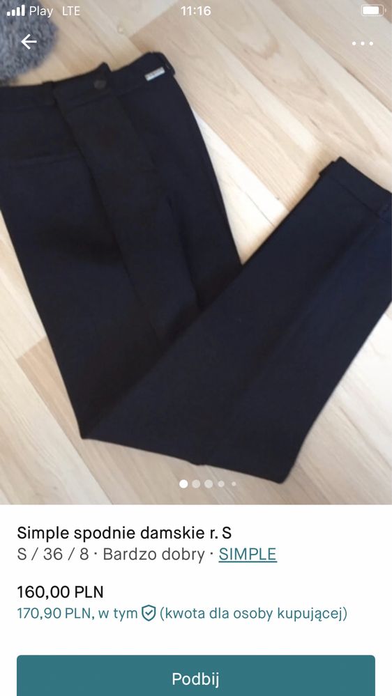 Eleganckie czarne spodnie damskie Simple r. Są