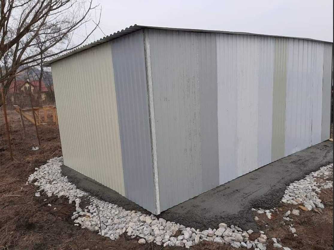 Garaż 3x5 w II gatunku, kolor odwrócony do środka, tanio, blaszak