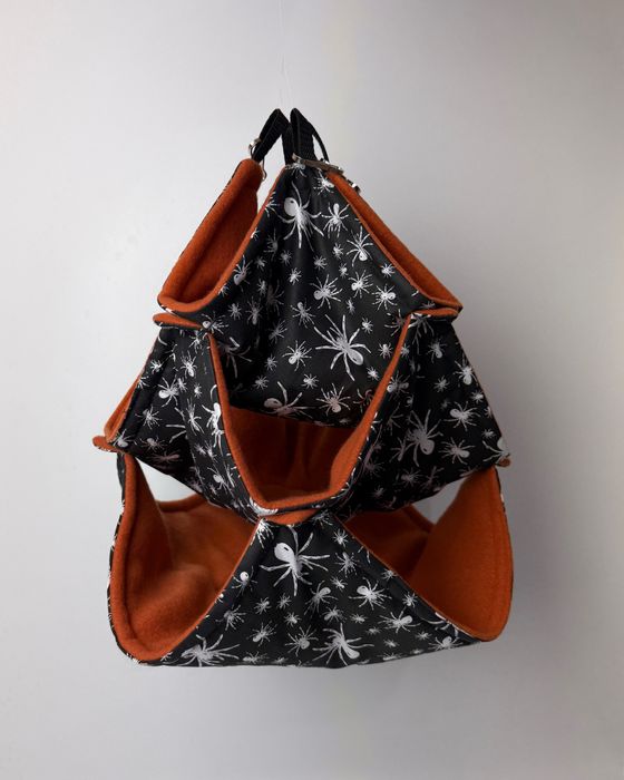 Duży potrójny hamak dla szynszyli gryzoni szczurków pająki halloween