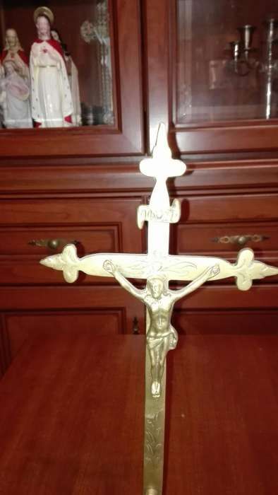 Krzyż Święty przedwojenny mosiądz Antyk
