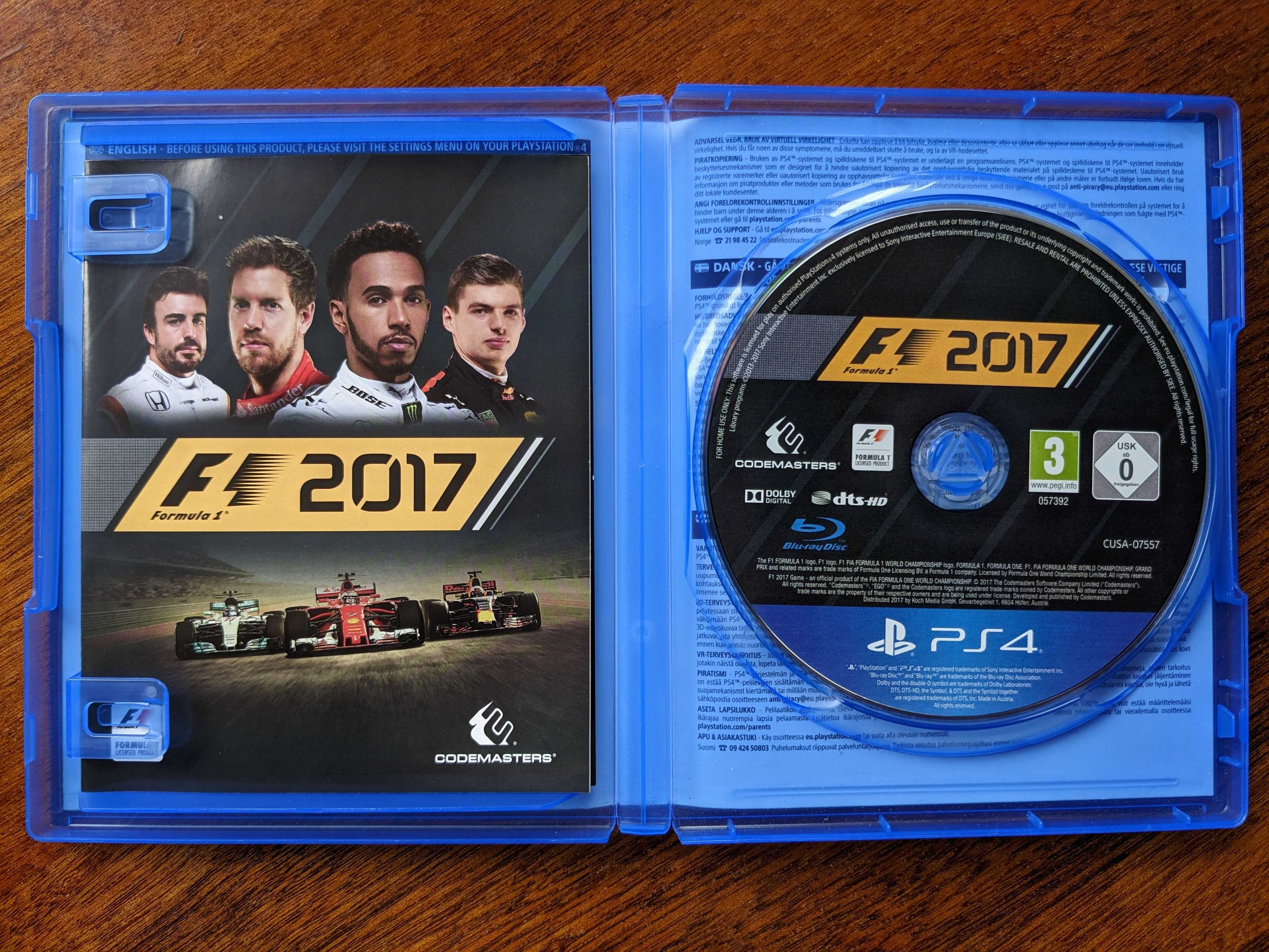 Диск с игрой F1 2017 Sony PlayStation 4