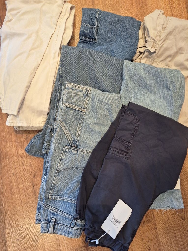 Zestaw spodni baggy/ cargo/ stretch Stradivarius Bershka Cropp itp. S