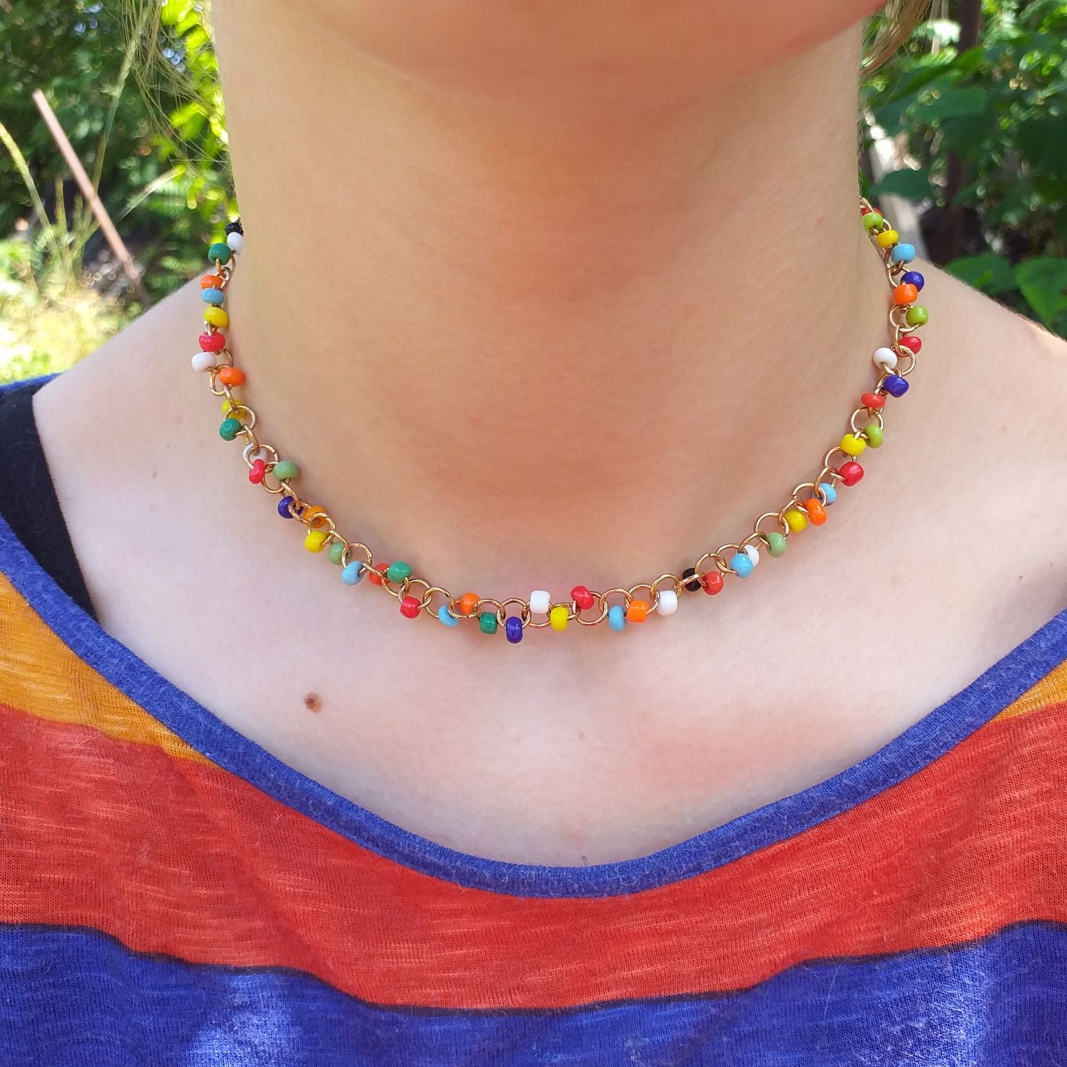 Naszyjnik choker handmade aesthetic summer wakacje natura słońce