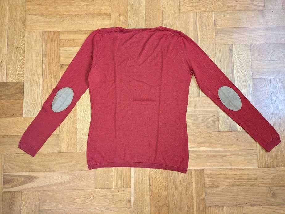 Massimo Dutti - rudy sweterek wełna z jedwabiem - rozm. S