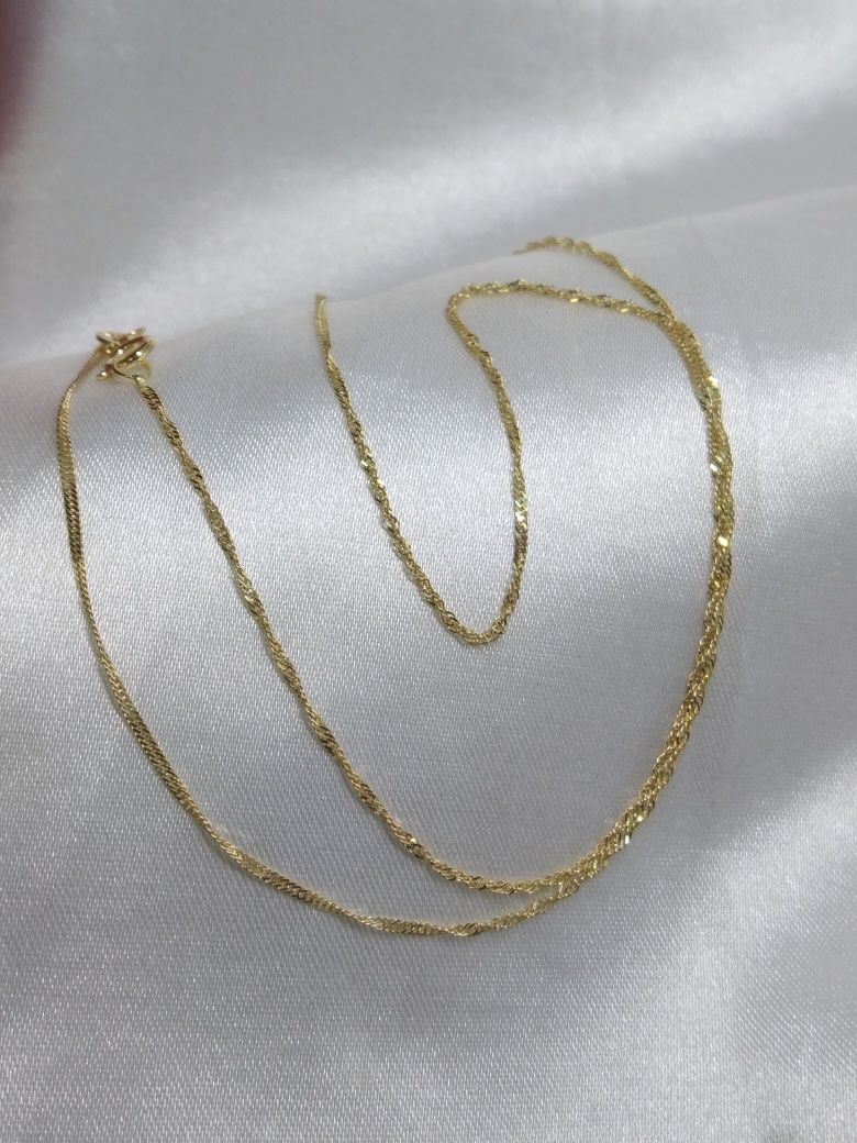 Złoty łańcuszek Singapur, złoto 585, 50 cm (216)