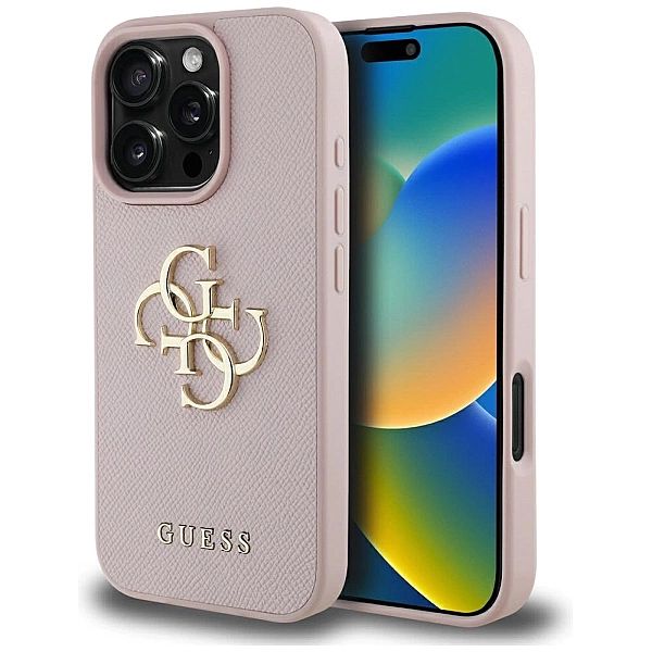 Etui Guess Grained Big 4G Logo Small Classic Logo na iPhone 16 Pro - r