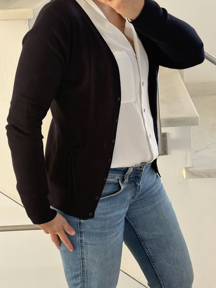 Cardigan azul escuro, extensível [S/M]