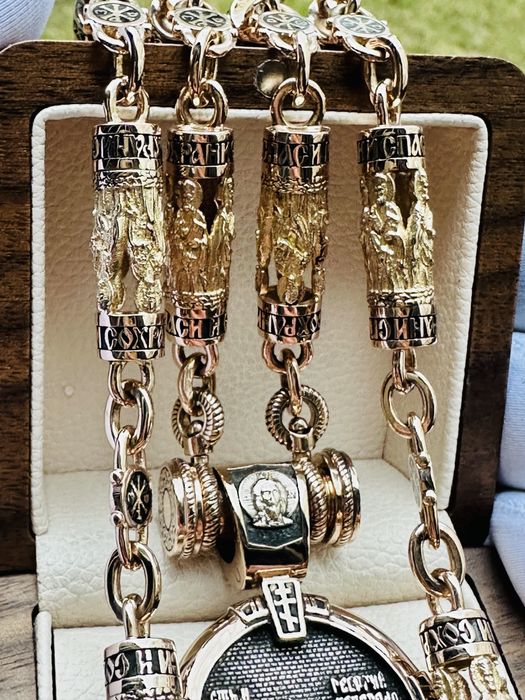 Золото ексклюзивний золотий ланцюг Святий Микола вага 109 г