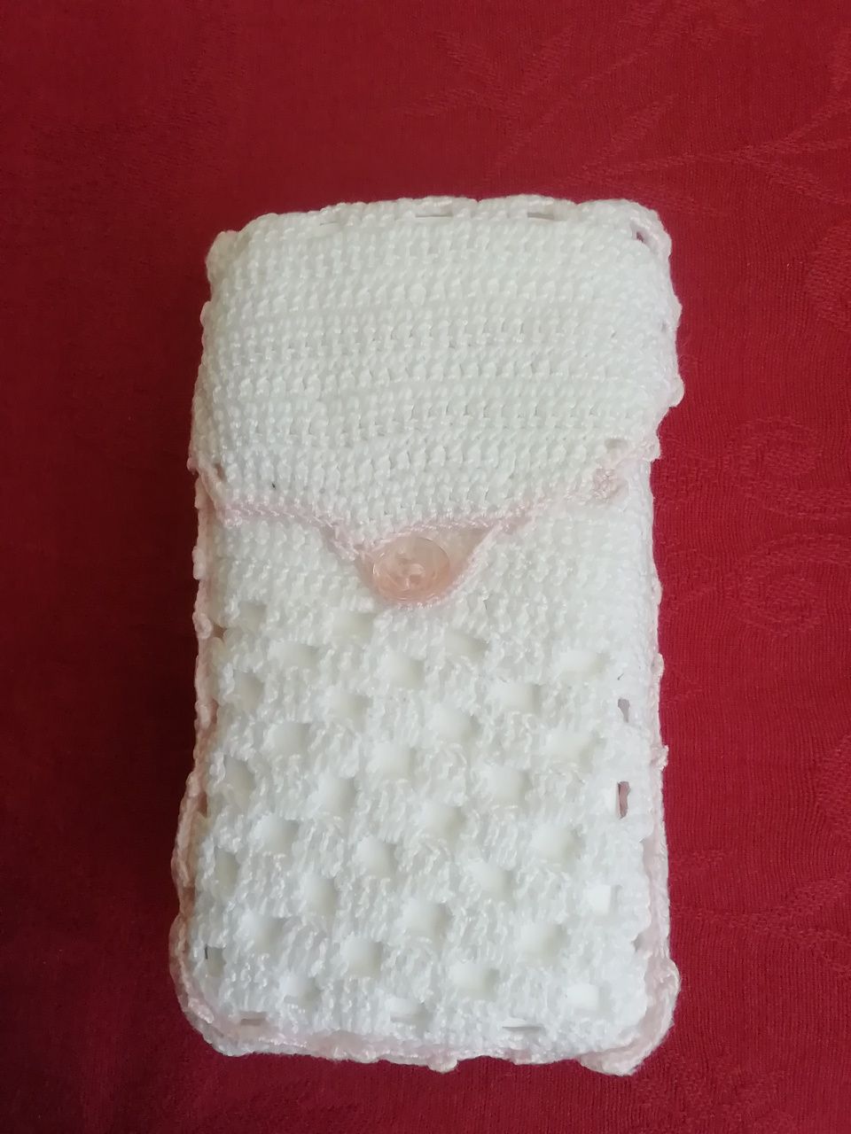 Porta-lenços de crochet, novo