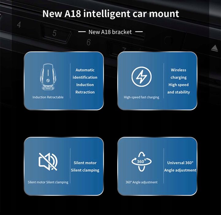 Uchwyt samochodowy z ładowaniem indukcyjnym