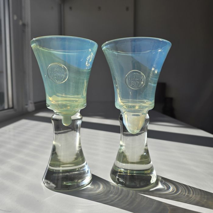 2 kielichy okolicznościowe Cuprum, 1977. Duszkowe