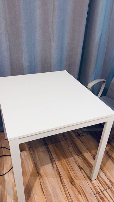 Stół rozkładany, biały, stan nowy, 84/120 x 74 cm