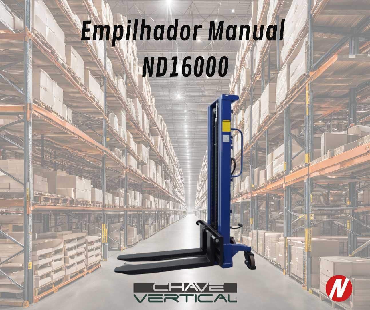 Stacker Empilhador Manual Cap. 1000 Kg Elev. 1,60 mts     JR19
