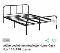 Łóżko, czarne, metalowe