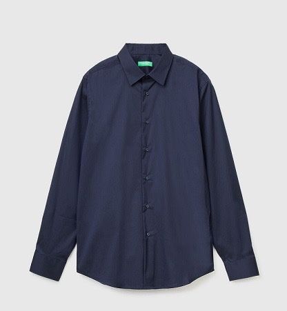 Camisa Benetton azul escura XL