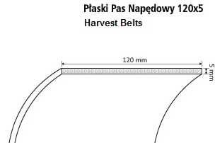 Pas płaski młocarni 120 x 5 mm Dronninborg Stomil Sanok LW/H-2032