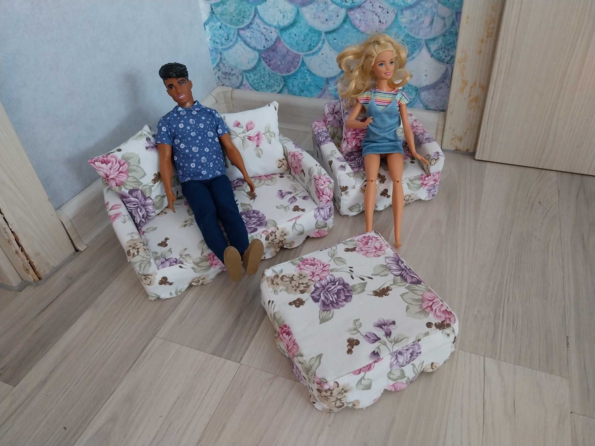 Meble dla Barbie, sofa, fotel, stolik
