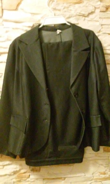 spodnium damskie (żakiet+spodnie) rozm.52 grafitowy