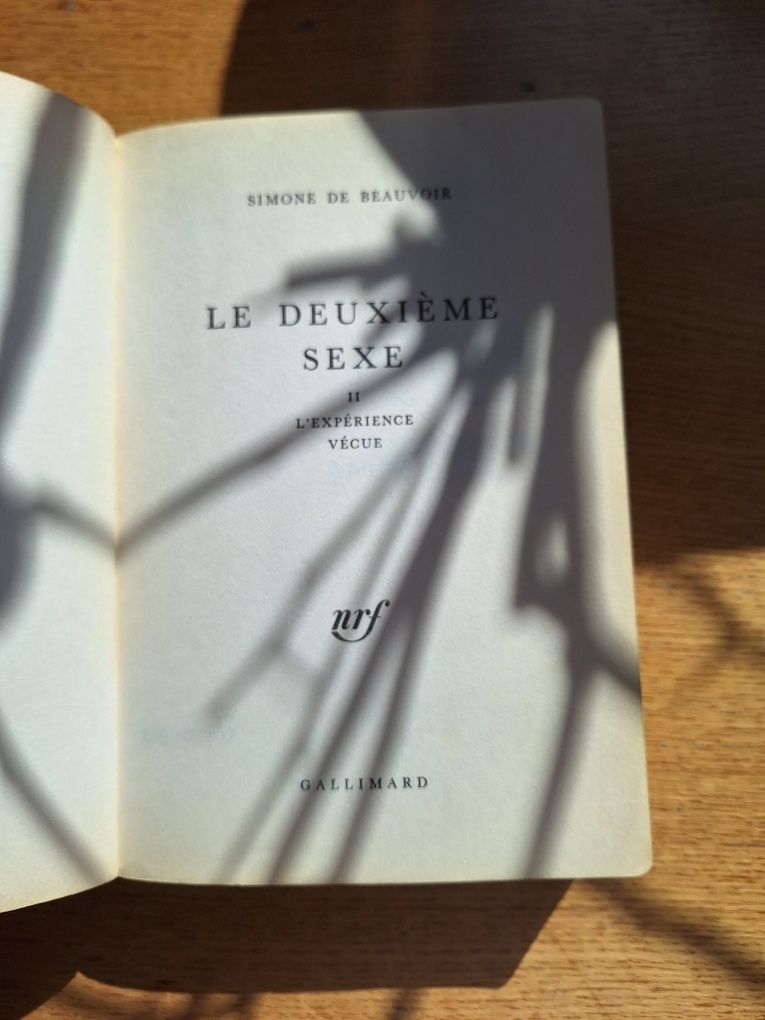 Książka po francusku simone de beauvoir le deuxieme sexe druga płeć