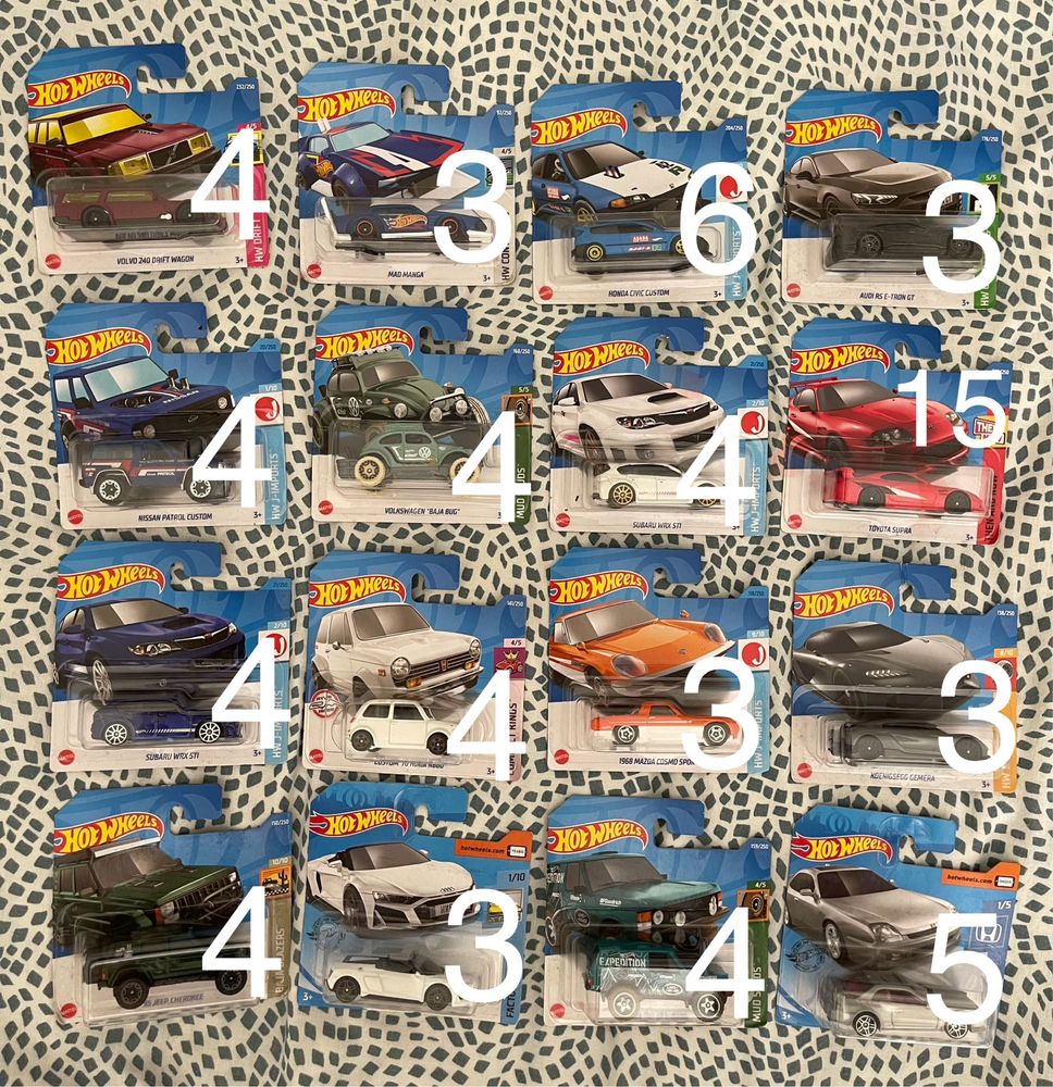 Os modelos de Hotwheels