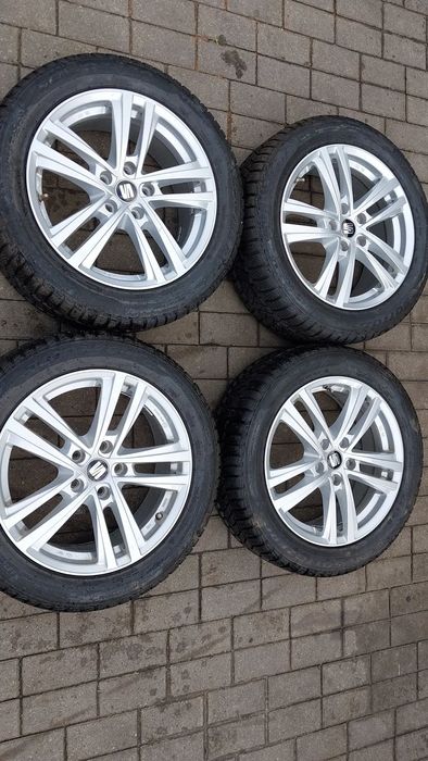 Komplet kol zimowych SEAT LEON TARRACO ATECA AUDI SKODA FELGA ALUMINIOWE SE027017 17X7 ET45 215/55r17 98v