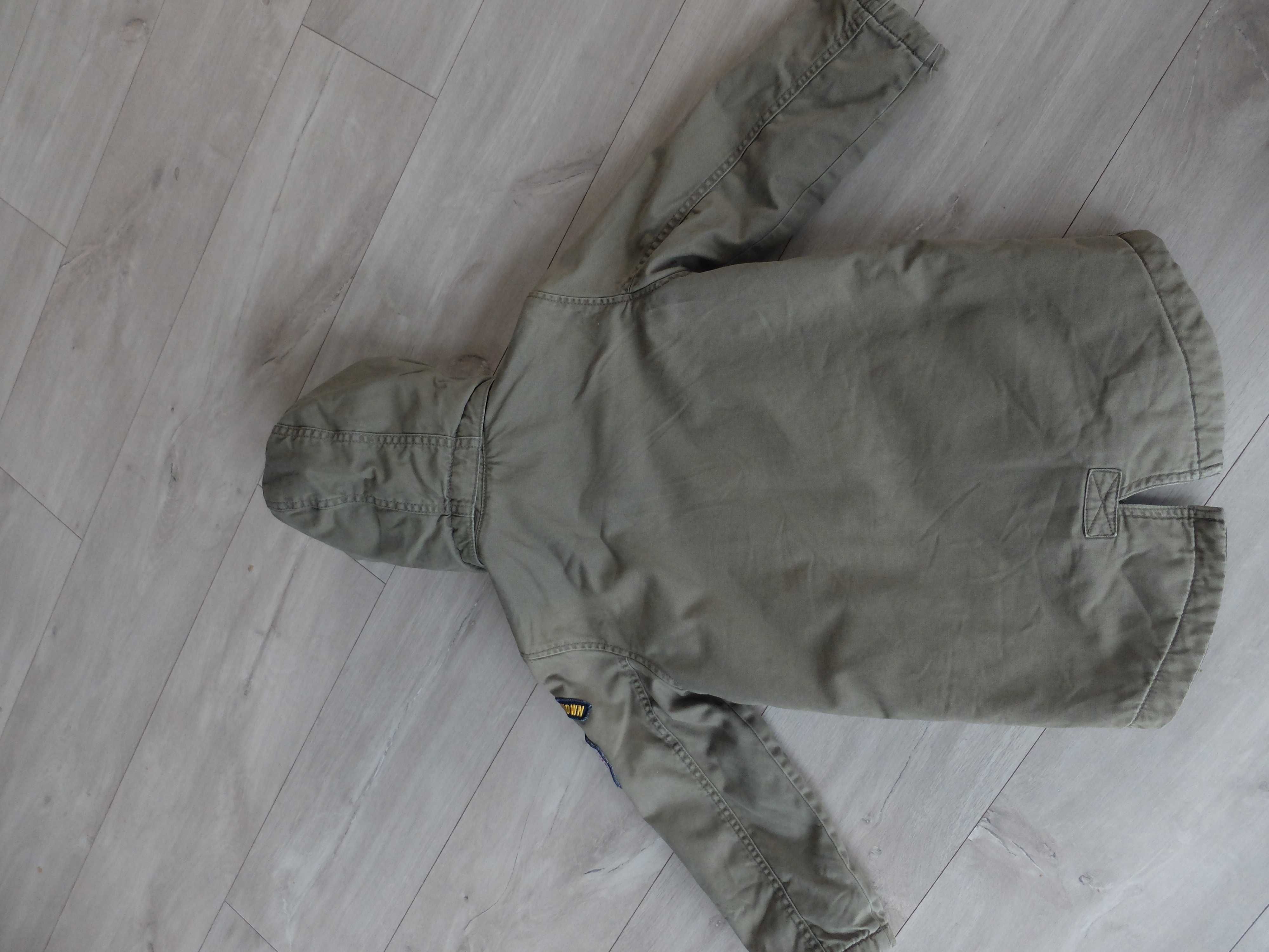 kurtka przejściowa jesienno-wiosenna, parka H&M, 116 cm khaki