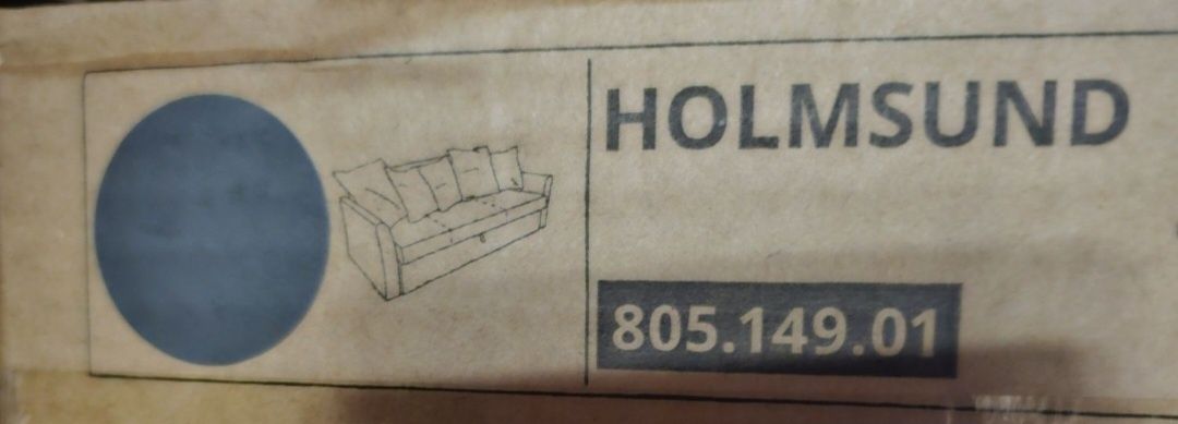 Ikea Holmsund pokrycie sofy 3 osobowej rozkł. NORDVALLA ciemnoszary