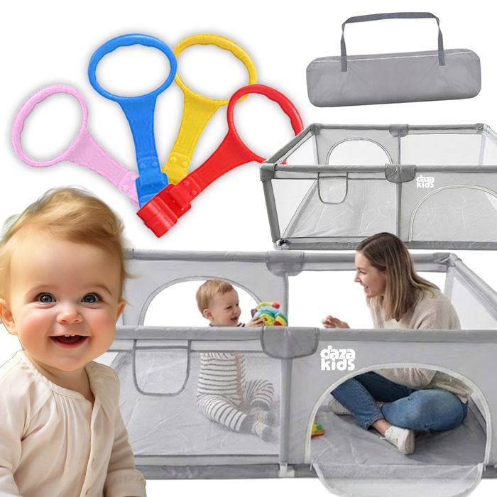 Kojec dla dziecka 120x180 Uchwyty nauka wstawania + torba JAKOŚĆ