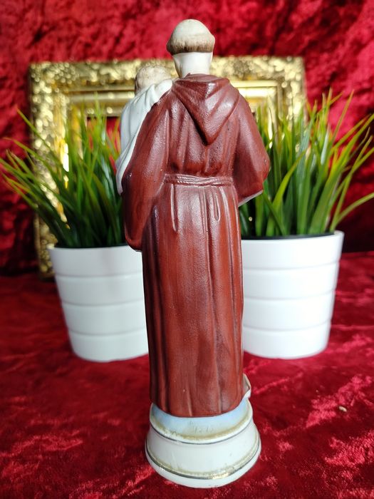 Święty Antoni stara porcelanowa figurka Biskwit