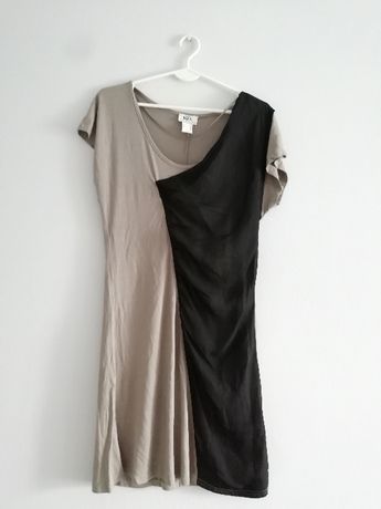 Nowa brązowo-czarna sukienka Bonprix, rozmiar XS