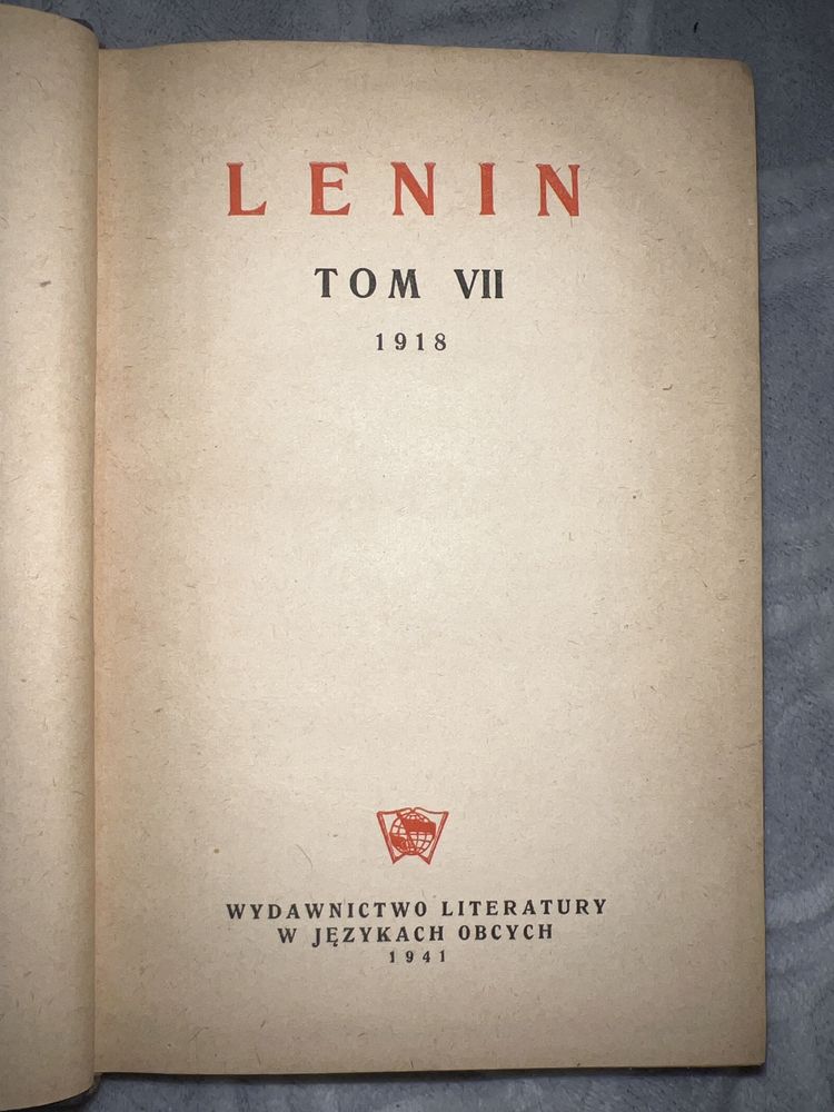 Lenin dzieła wybrane tom VII 1940r.