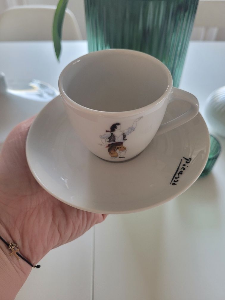 Oryginalna Filiżanka Espresso porcelanowa z talerzykiem Picasso