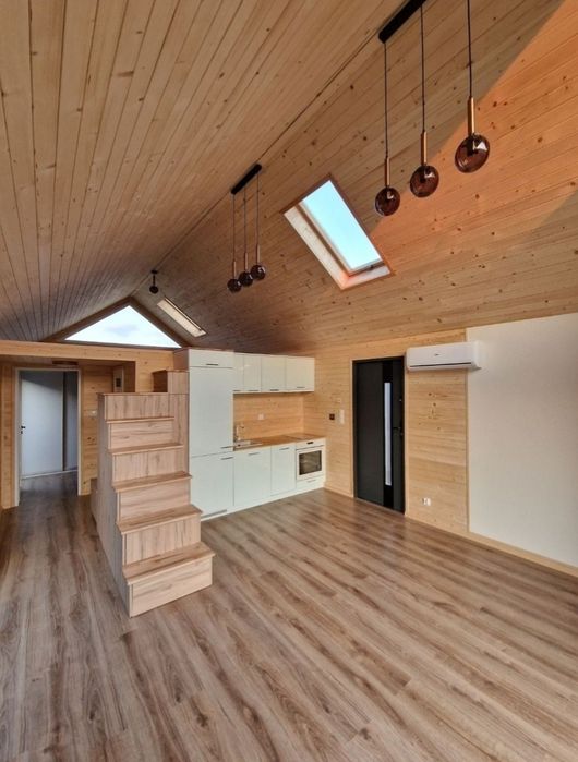 Domek mobilny całoroczny 12m*4,71, 56,5m2pow.zabudowy + antresola 20m.