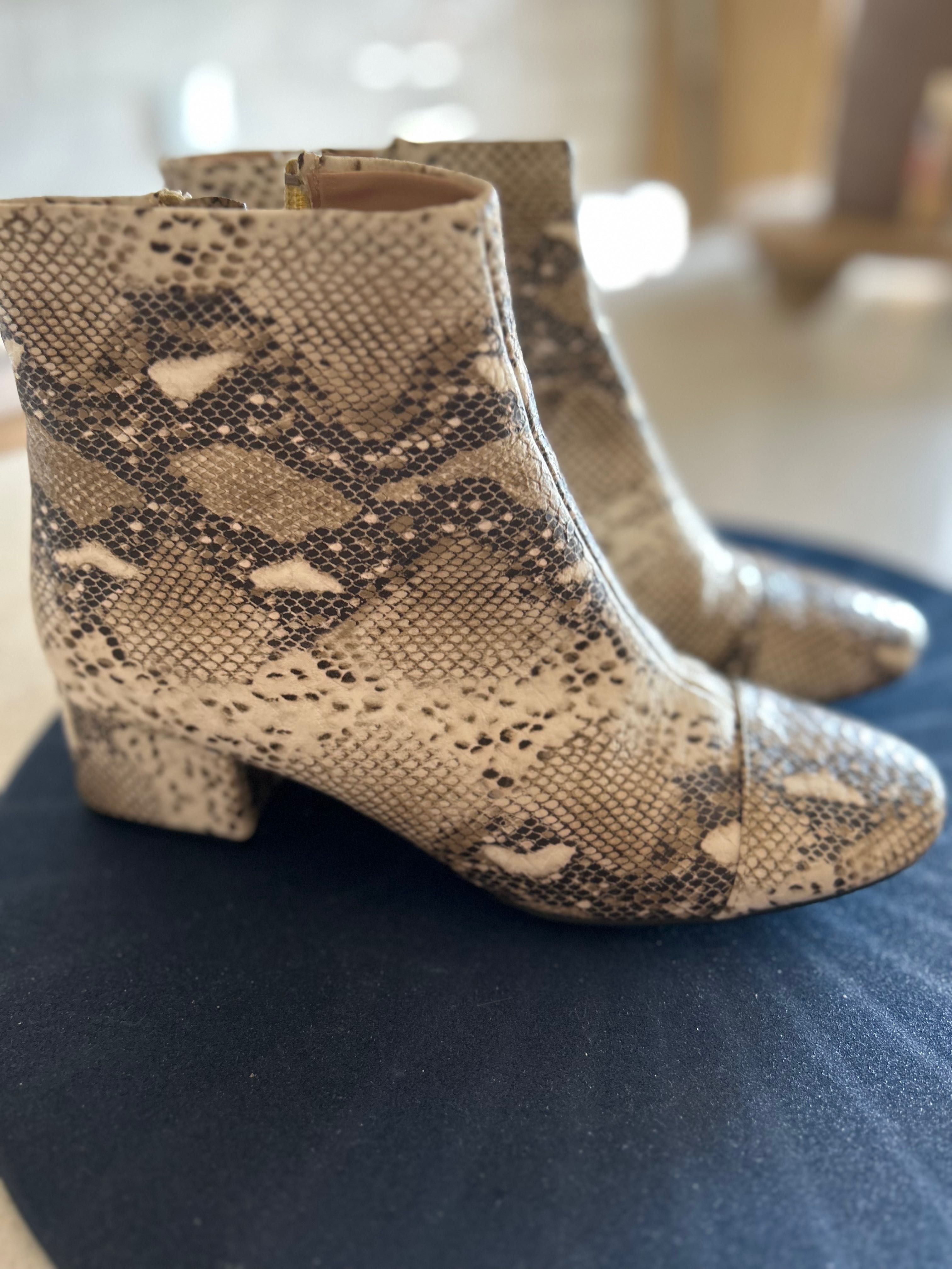 Botins usados com estampa serpente