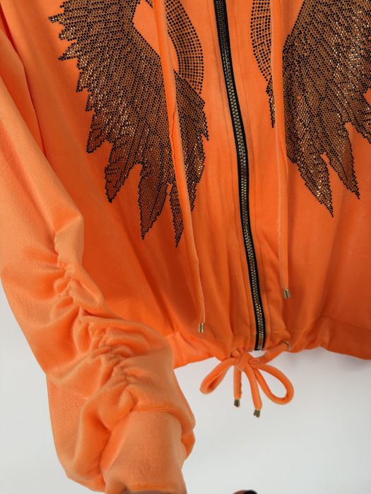 Dres Lola Bianka komplet welurowy pomarańczowy