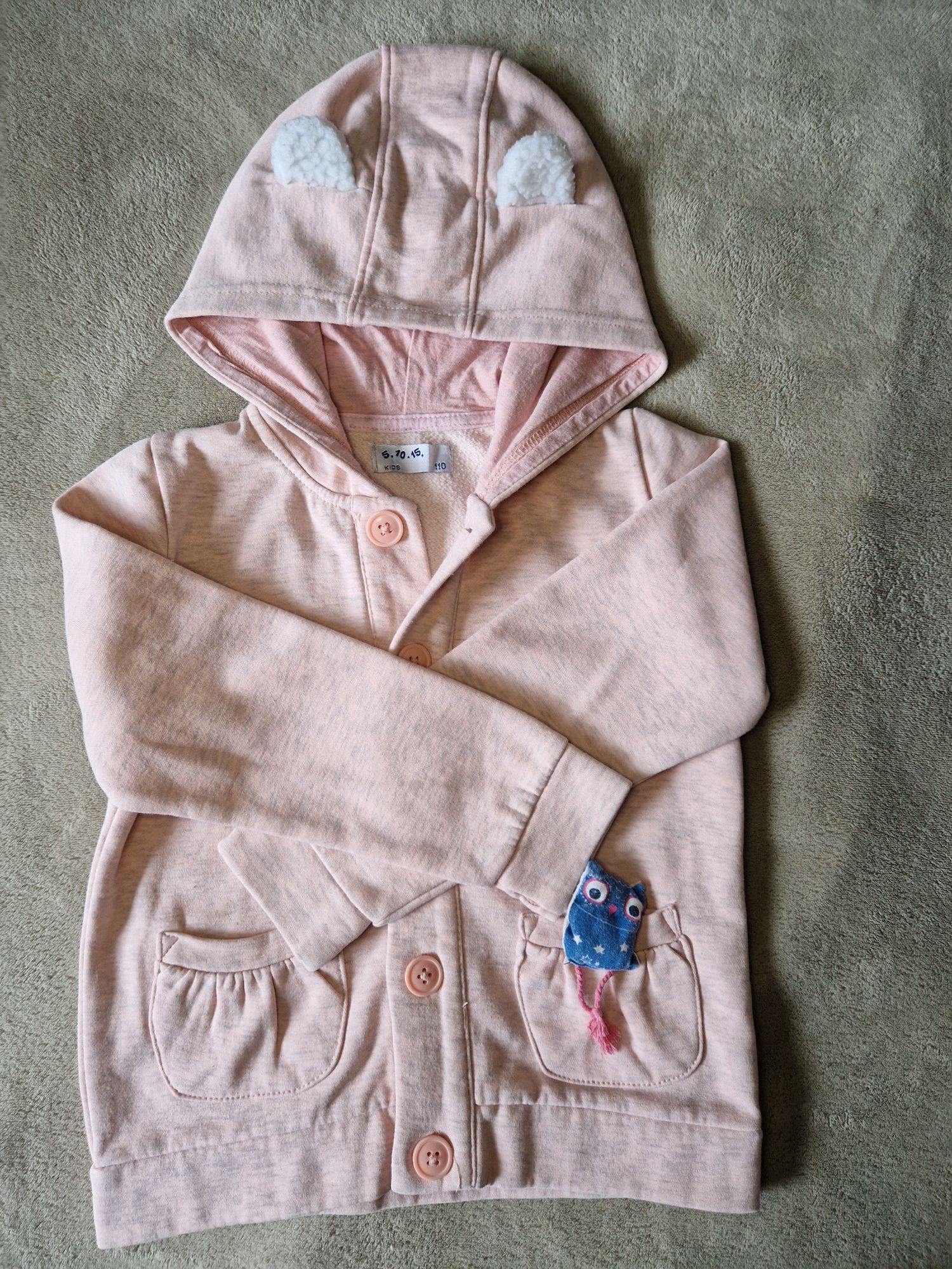Bluza z kapturem dziewczęca różowa 5.10.15 r. 110