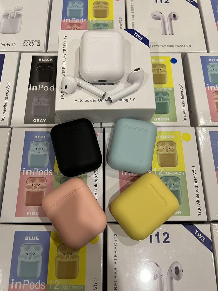 Наушники Bluetooth с микрофоном AirPods i12 TWS