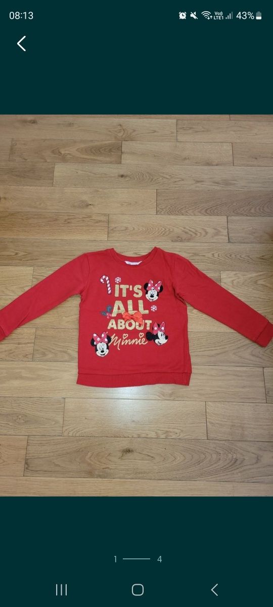 Bluza Myszka Minnie 110/116 H&M święta brokat