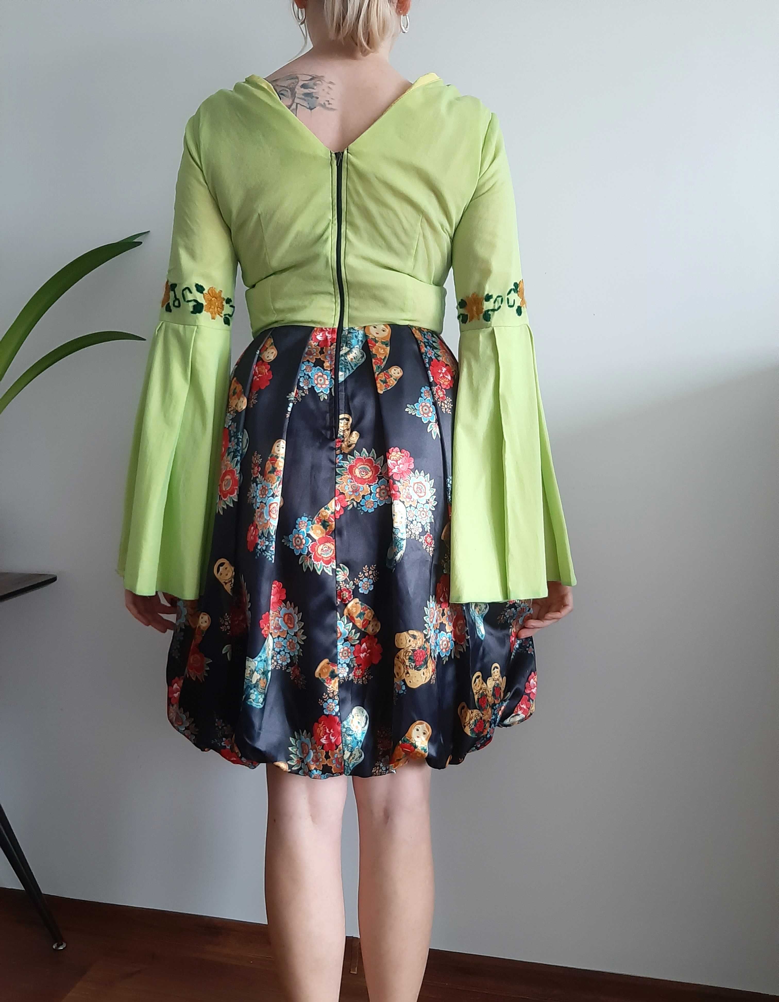 Elegancka Vintage Sukienka damska imprezowa przebranie Mathilde 38