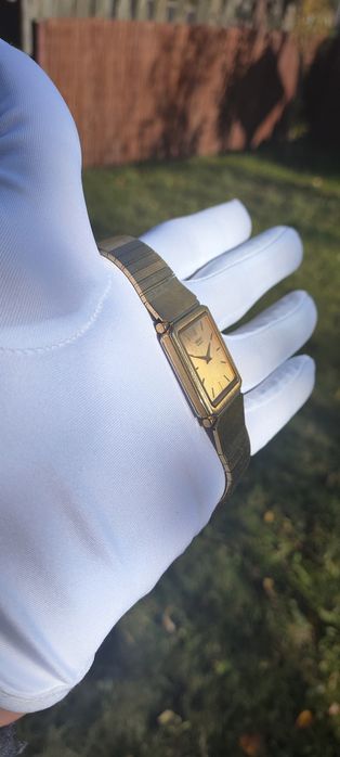 Seiko  TANK Piękna Złota Kostka Vintage Elegancki