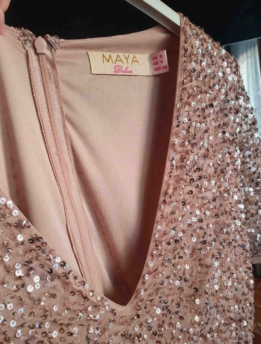 Sukienka beżowa długa Asos Maya Deluxe