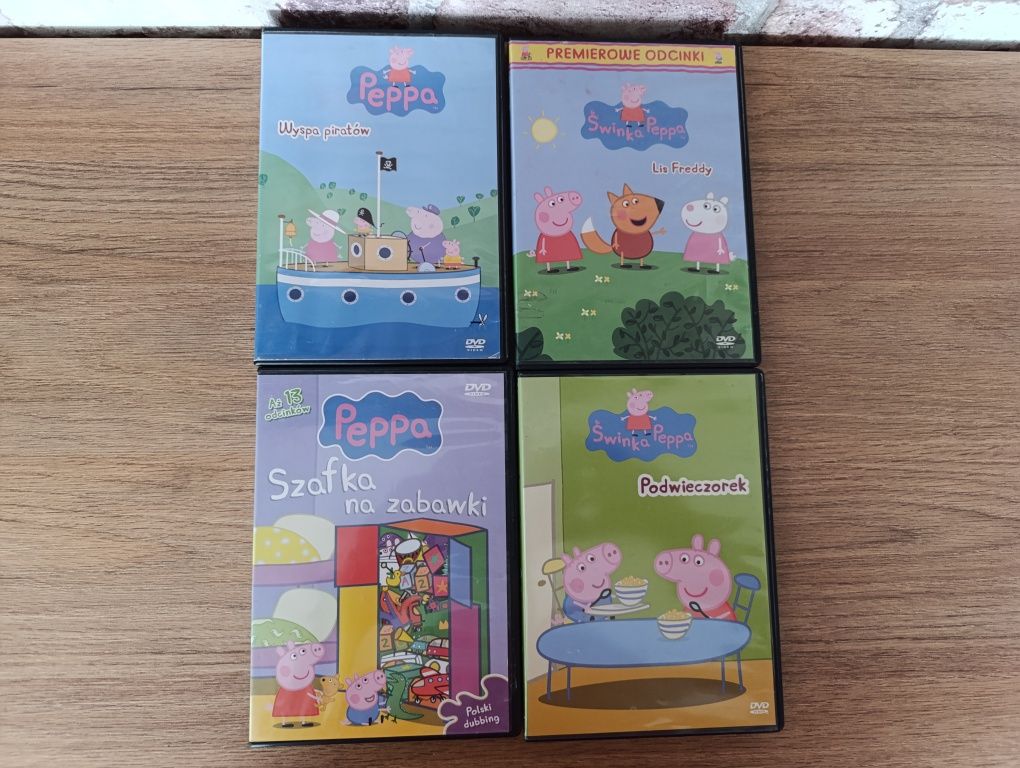 Zestaw płyt Dvd z bajka Świnka Peppa 4 szt.